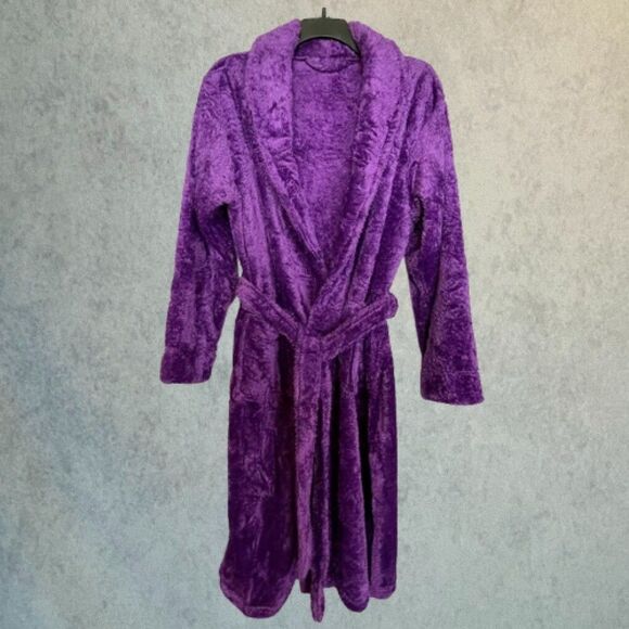 Pavilia Plush Robe Womens Size S/M Purple Ultra Soft Sherpa Spa Day Loungewear - Picture 1 of 14